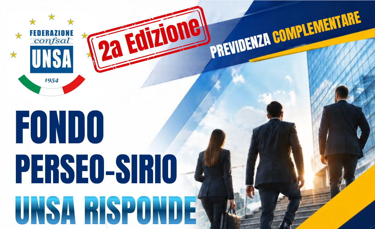 Fondo Perseo Sirio: incontro online 14/10/2026 "UNSA Risponde"